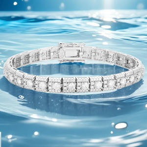 Classic Design 925 Sterling Silver Moissanite Bracelet with Secure Box Clasp for <b>Men</b> Women Daily Wear and Wholesale Jewelry Use - Product Image 3
