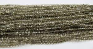Perles de quartz fumé brun naturel facettées en forme de rondelle, de 3,5 à 4 mm, de qualité supérieure, brin de 13 pouces de long - Product Image 2