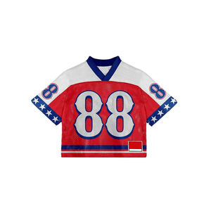 Wholesale Premium Quality Mesh American Football Jersey Custom Made Crop Boxy Fit American Football Jersey For Women - Product Image 2