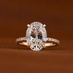 Anillo de Compromiso con Diamante Ovalado Cultivado en Laboratorio, Certificado por IGI, Anillo de Diamante Creado en Laboratorio en Oro de 14K Personalizado para Mujer - Product Image 1