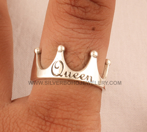 Bague Couronne Tiara en Argent Sterling 925 pour Femme, Style Minimaliste Empilable, Tendance Bijoux 2026 - Vente en Gros - Product Image 2