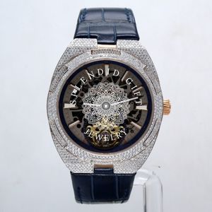 Elegante Reloj de Lujo para Hombre con Caja de Diamantes, Cuarzo Analógico, Cristal de Zafiro, Correa de Moissanita Plateada, Cierre Oculto, Movimiento ETA, 10m - Product Image 6
