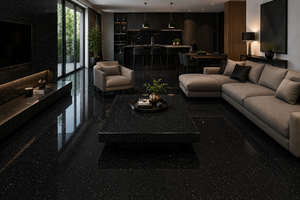 Losa de Granito Negro Galaxy Natural para Encimeras, Pisos y Decoración de Interiores, Losa de Granito Negro Galaxy de Alta Calidad - Product Image 6