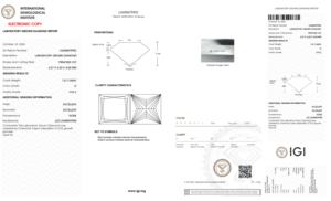 1.51 CT D Couleur VVS2 Clarté CVD Lab Grown Princess Cut Diamond 6.27 MM avec certificat IGI Loose pour les bijoux inspirés de l'amour - Product Image 2