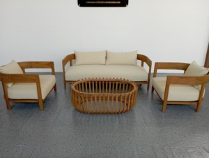 Solid Teak Outdoor Lounge <b>Sofa</b> <b>Set</b> with Armchairs and Coffee Table Manufacturer Supplier Exporter Indonesia - Product Image 4