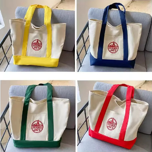 Bolsa de Mano Verde y Blanca con Logotipo Bordado, Bolsa de Compras para Todas las Temporadas, Lona, Cierre de Cremallera Extra Grande - Product Image 5