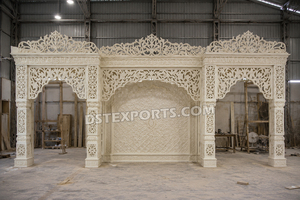 Royal Rajwada Professional Wedding Fibre Stage Luxury Backdrop Lightweight Design Carved <b>Arch</b> Traditional Indian Wedding <b>Decor</b> - Product Image 2