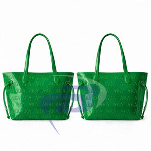 Bolso de Mano de Cuero Patentado Brillante con el Logotipo de la Hermandad Alpha Kapa Alpha, Ligero, Duradero y Elegante para Uso Diario - Product Image 2