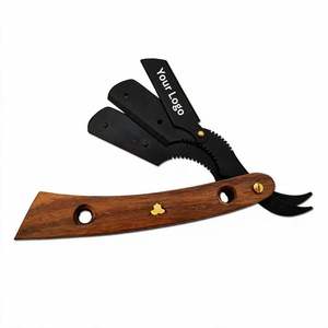 Wood Handle Straight <b>Razor</b> Stainless Steel Blade Single Blade For Face Shaving Smooth & Comfortable Professional - Product Image 4