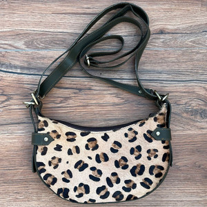 Nouveautés 2025 cuir recyclé imprimé Animal demi-lune sacs à bandoulière mode femmes coloré en cuir sous les bras demi-lune sac - Product Image 2