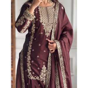 Ensemble haut-bas et dupatta magnifique pour femmes, vêtements de soirée de créateur - Product Image 2