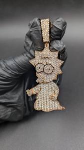 Colgante de Personaje de Dibujos Animados Personalizado con Moissanita, Chapado en Oro, con Plata 925, Joyería Fina, Colgantes y Dijes para Fiestas Hip Hop - Product Image 2