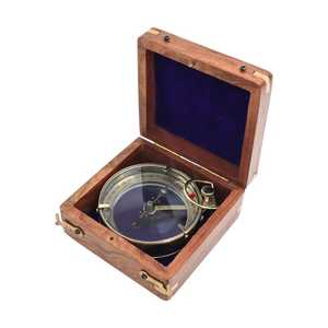 Instrument de navigation nautique en laiton rond plaqué or poli, décoration de bureau Feng Shui, cadeau pour la maison et les voyages - Product Image 4