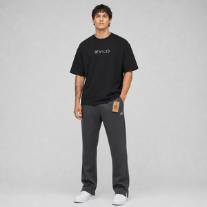 Wholesale High Quality Custom DTF Printed Logo Casual Canvas Men's Sweatpants 100% Cotton Baggy Fit Solid Color Custom Washed - Product Image 1