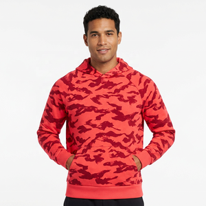 Men's <b>Red</b> Camouflage Lined Long Regular Sleeve <b>Hoodie</b> French Terry Casual Spring Wear Breathable Eco-Friendly Quick Dry Cotton - Product Image 5