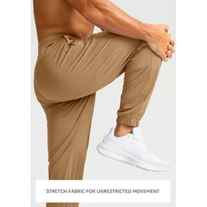 2025 pantalons d'entraînement athlétiques XL kaki foncé pour hommes joggeurs de golf légers avec poches à glissière 28 "piste - Product Image 5