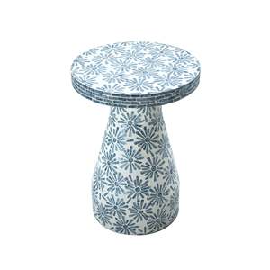 Natural Mother Of Pearl Side <b>Table</b> Capiz Shell <b>Mosaic</b> Accent Stool Sea Shell Inlay Furniture For Living Room Home Decoration - Product Image 2
