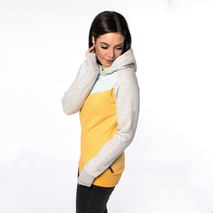 Sweat à capuche personnalisé pour femme, color block, en polaire décontracté, patchwork, manches longues, vente en gros, vêtements d'extérieur d'hiver pour femmes - Product Image 2