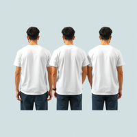 T-shirt en coton uni pour homme, tee-shirt basique décontracté personnalisé