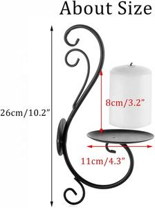 เชิงเทียนโลหะติดผนังสีดำทำด้วยมือดีไซน์หรูหราหรูหราขาตั้งไฟแขวนตกแต่งบ้านแบบพรีเมี่ยม - Product Image 2