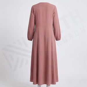 Vestido Abaya de lino de color personalizado, estilo modesto para mujer, inspirado en el caftán Eid, para ropa formal musulmana, elegante nueva colección. - Product Image 2