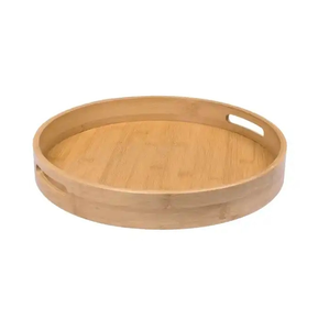 Plateaux de service en bois ronds personnalisés pour le petit-déjeuner au restaurant – Plusieurs choix disponibles à prix abordable - Product Image 1