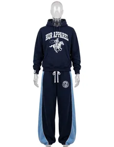 Conjunto de Sudadera con Capucha y Pantalones Deportivos Personalizados, Ecológicos, 100% Algodón, Lavado Ácido, 320 g/m², Unisex, de Alta Calidad, Dos Piezas - Product Image 1