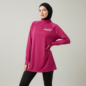 Chemise à manches longues modeste pour femmes avec trous pour les pouces, respirante, écologique, UPF50+, vêtements de sport pour une utilisation sportive et décontractée toute l'année - Product Image 1