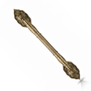 Poignée de porte en laiton massif HI SAFE 18 pouces |   Poignée d'entrée robuste en laiton antique moderne pour porte principale extérieure - Product Image 1