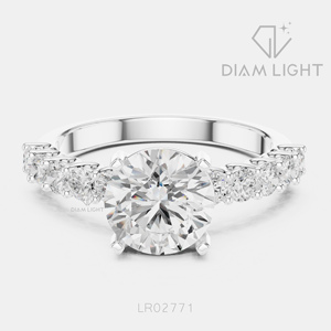 Bague de fiançailles en or blanc 14 carats avec diamant de laboratoire rond de 1,87 carat, certifiée IGI, bijoux fins pour femmes, cadeau - Product Image 1