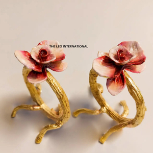 Anillos de Servilleta Modernos con Diseño Redondo de Madreperla, Anillos de Servilleta Metálicos al por Mayor para Fiestas, en Stock - Product Image 5