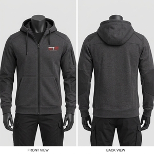 Sudadera con Capucha y Cremallera Completa, Ajuste Atlético Cómodo, Ligera, Sudadera Deportiva con Cremallera para Hombre, Tejido Transpirable de Secado Rápido - Product Image 6