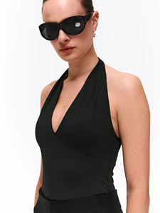 Women's Halter <b>Top</b> Deep V Neck Backless Tank <b>Top</b> Going Out Streetwear Y2K Clothing Boutique Fashion Custom Logo Sleeveless <b>Top</b> - Product Image 4