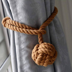 Rope Curtain Ticback Wood Tip Design With Magnetics <b>Tieback</b> Crafts Top Quality Handicrafts Rope Ticback - Product Image 6