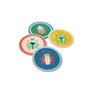 Posavasos decorativo bordado con cuentas de semillas para uso diario, posavasos único bordado con cuentas de semillas - Product Image 1