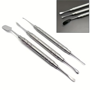 Curettes d'élévation de sinus pour implants dentaires professionnels, 3 pièces, argentées, avec poignée moletée, en acier inoxydable, instrument de chirurgie osseuse orale - Product Image 6