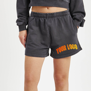 Shorts pour femmes avec logo personnalisé, en coton molletonné, épais, doux, avec poches, vêtements de détente, cargo, short pour femmes - Product Image 3