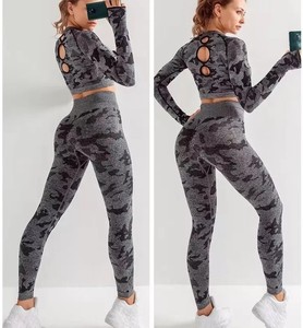 Yoga Wear Factory Custom Logo Women Pilates Sportswear Workout Sets Fitness Crop Top Butt Scrunch <b>Leggings</b> <b>Flare</b> Yoga Pants Set - Product Image 4