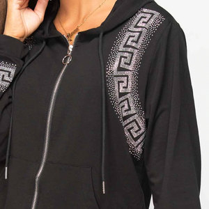 Wholesale Women's Casual Solid Winter Sportswear Set High Quality <b>Tracksuit</b> Running Gym Breathable Hooded Lightweight - Product Image 4