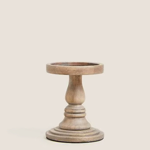 Porte-bougie en bois de style farmhouse, design rustique naturel, décoration de table, accent lumineux pour un intérieur chaleureux - Product Image 1