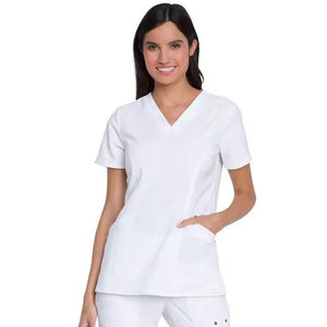 Nouvelle conception Tunique d'allaitement unisexe à manches courtes Couleur unie Blouse médicale Polyester/Coton Uniforme de travail pour hôpital et soins de santé - Product Image 1