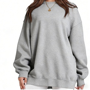 Sweat-shirt à col rond ample en molleton à manches longues, style automne, pour femmes - Product Image 4