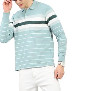Camiseta Polo Personalizada para Hombre, 100% Algodón, Manga Larga, Transpirable, con Rayas Teñidas, de Bangladesh - Product Image 6