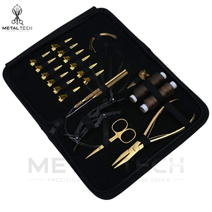 Kit Complet d'Application d'Extensions de Cheveux à Trame, Pinces en Acier Inoxydable Doré, Bobines de Fil à Tisser, Pinces de Sectionnement - Product Image 2