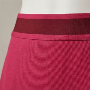 Jupe courte plissée rose pour femme, taille élastique, style sportif respirant, couleur unie, toutes saisons, polyester tissé - Product Image 4