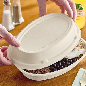 Bol à burrito écologique pour livraison de repas avec couvercle, emballage premium, boîte à lunch de 26 oz, récipient alimentaire compatible micro-ondes, bol pour restauration rapide - Product Image 1