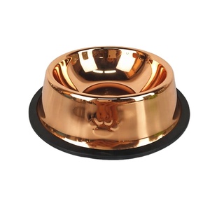 Bols de nourriture et d'eau en cuivre avec coussin de résistance pour animaux de compagnie avec taille et couleur personnalisées Bol pour animaux de compagnie en cuivre pur exclusif - Product Image 1