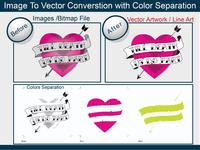 Services spécialisés de conversion de vecteurs raster, conception graphique Makewell, impression sérigraphique, conception d'emballages pour la mode