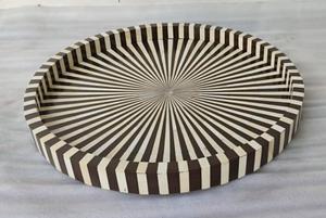 Bandeja Feng Shui de Lujo Hecha a Mano con Incrustaciones de Hueso Ecológicas, Diseño Decorativo Elegante, Calidad Premium para Servir en el Hogar y la Cocina - Product Image 3