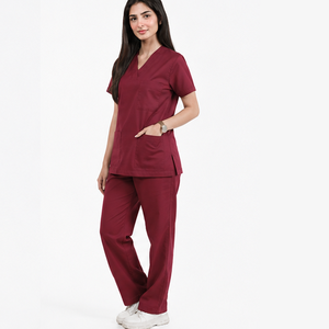 Uniforme de Enfermería Personalizado para Mujer, Traje Médico, Tela Elástica, Conjunto de Pantalones y Blusa con Cuello en V para Hospital, Clínica y Servicios de Salud - Product Image 2